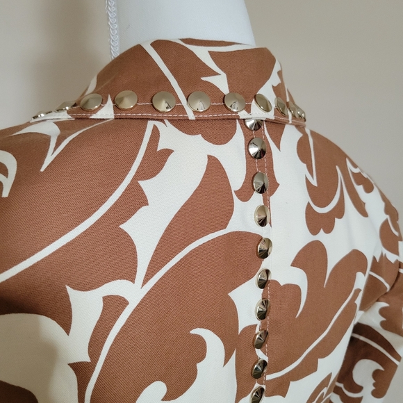 Etcetera Tan and Cream Silver studded Paisley Blazer - Picture 4 of 9